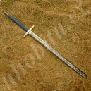 Gotický obouruční meč s železnou hlavicí Hruška, vícevrstvé barvení